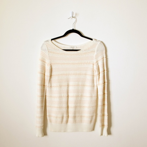 MADEWELL FUZZY STRIPE OPEN WEAVE AUTUMN SWEATER - Picture 2 of 4